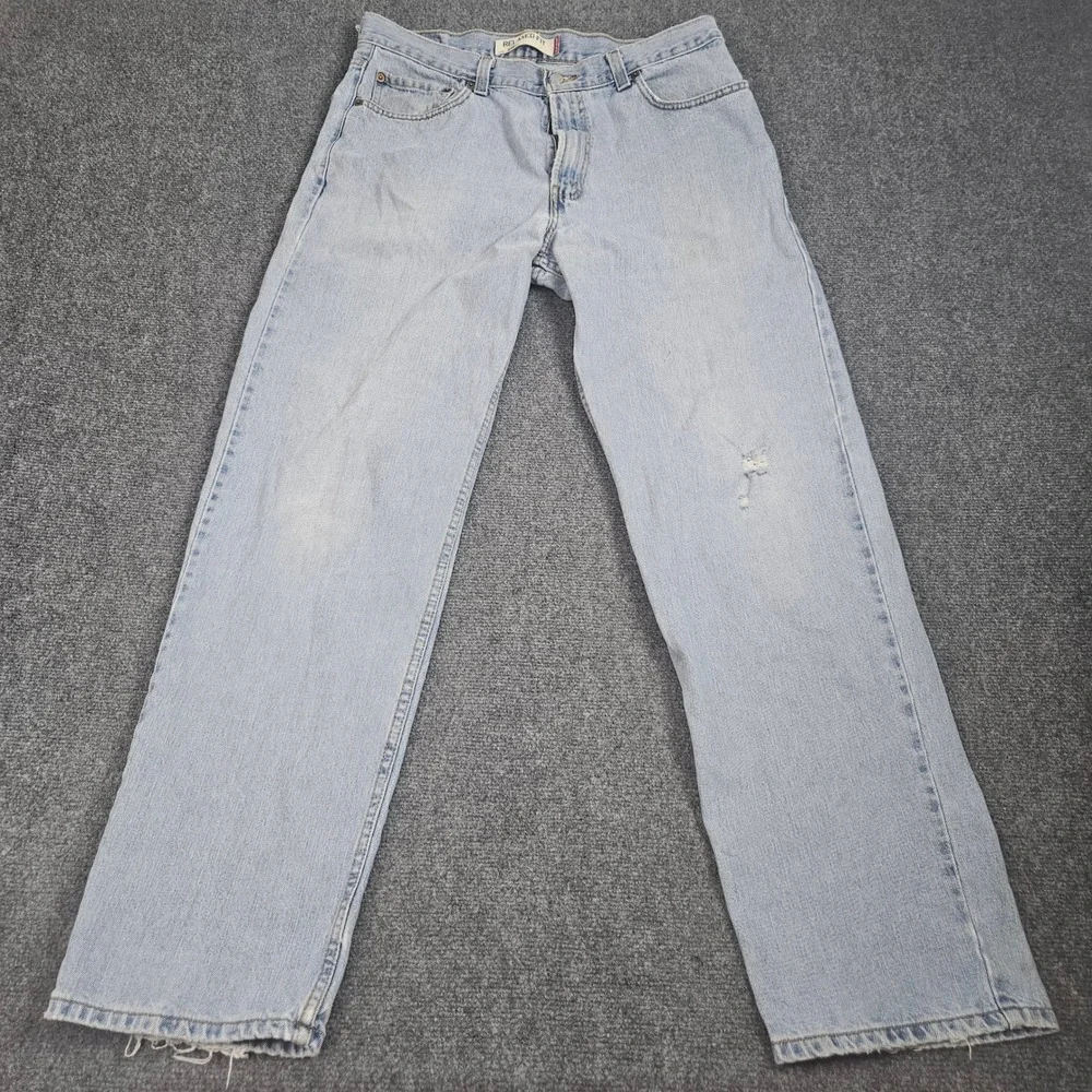 y2K Levis 550 Jeans‎ 36x34 Light Wash Distressed Frayed Grunge Baggy Denim